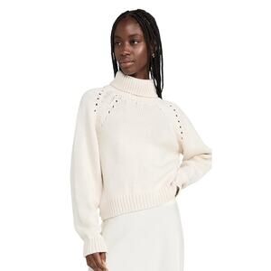 Apiece Apart New York Ronia Cream Merino Wool Cropped Turtleneck Sweater XS